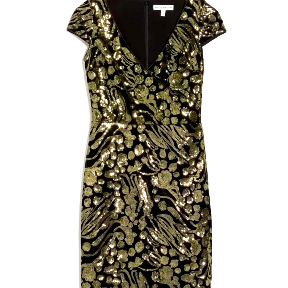 Dress the population velvet sequin dress